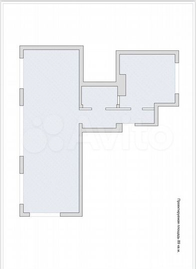 Своб. планировка, 87,2 м², 1/3 эт.