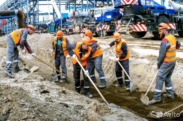 Рабочие, разнорабочие на строительные работы