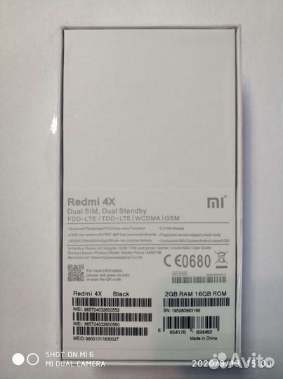 Телефон Xiaomi redmi 4x 2/16