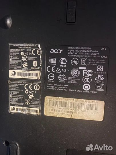 Ноутбук Acer 5542g разбор