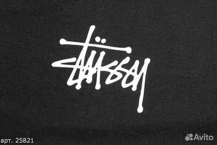 Футболка Stussy flowers Чёрная