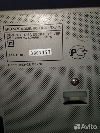 Музыкальный центр sony. HCD-RX 77S