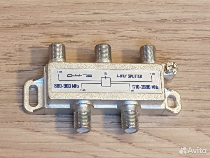 Делитель мощности 75 Ом, разъемы F 790-2700 мгц