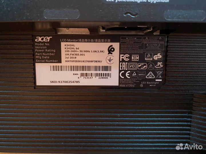 Монитор Acer K242HL