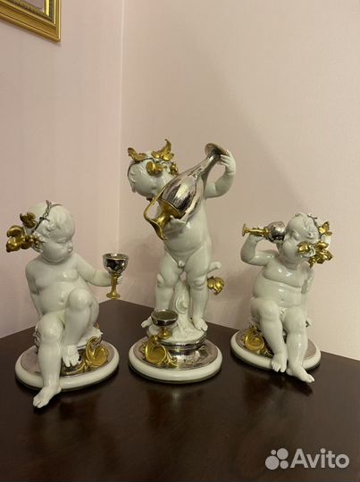 Сappe Capodimonte drinking cherubs 1967. три херув