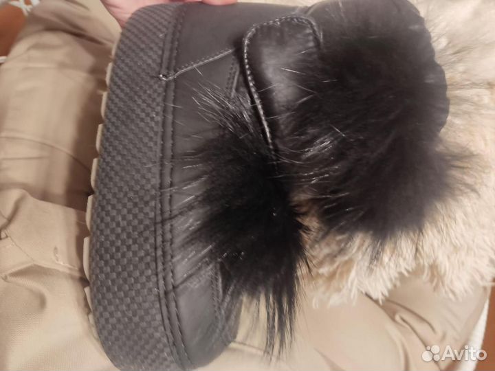 Угги дутики валенки abricot натуральный мех 38-39