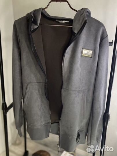 Dolce gabbana плюшевый зип худи, кофта (QR код)