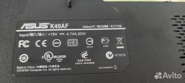 Ноутбук Asus K40AF на запчасти