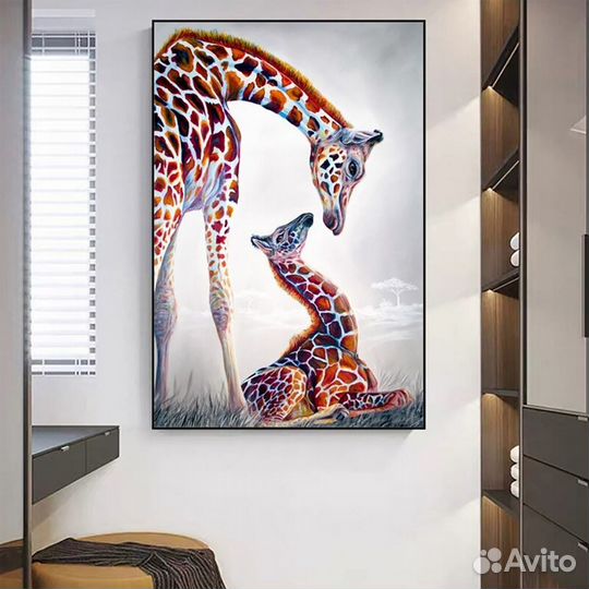 Картина маслом жирафы
