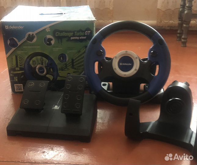 Игровой руль с педалями и коробкой передач для пк