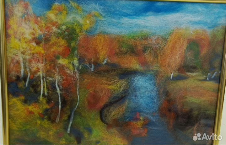 Картина шерстью