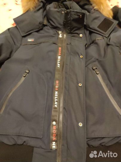 Куртка мужская бомбер Clasna с мехом енота р. 48