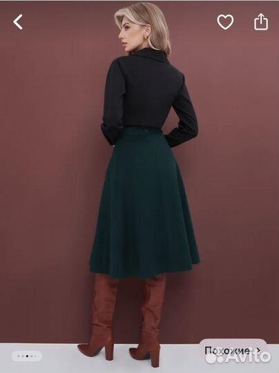 Юбка po Pogode зеленая миди 42 XS