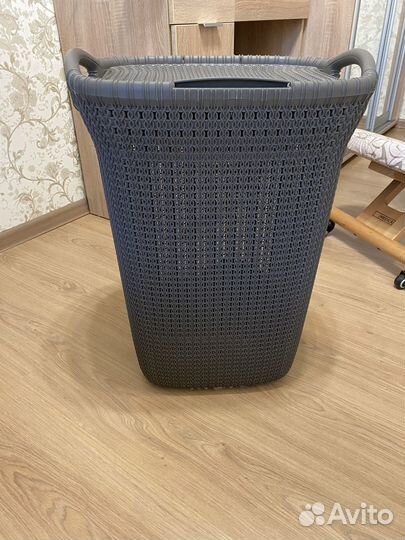 Корзина для белья серая
