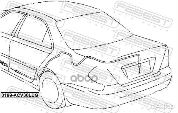 Трос привода замка открывания багажника toyota