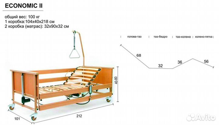 Кровать медицинская Economic, на пульте