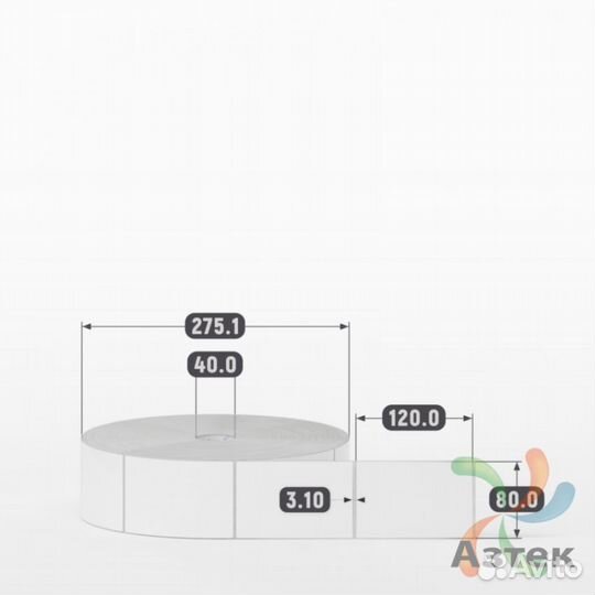 Этикетка 80х120 3500шт IQ code Полипропилен белый