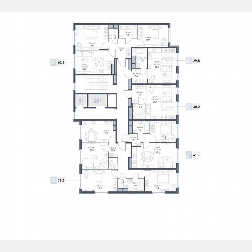 Квартира-студия, 29,8 м², 3/25 эт.