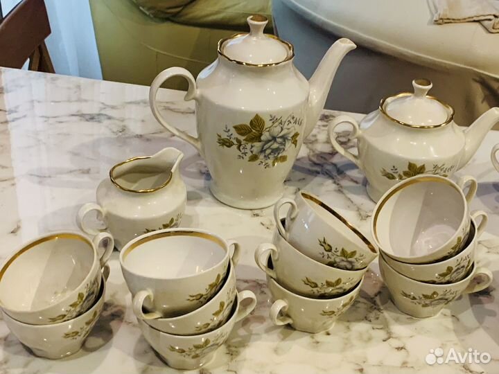 Кофейно-чайный сервиз 1 сорт Рижский фарфор