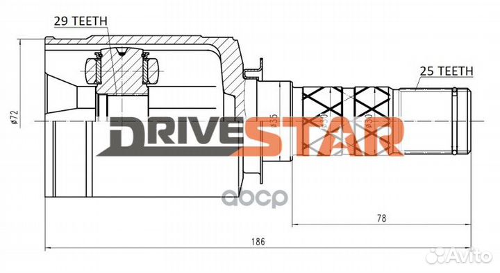 Шрус icjf2002F drivestar