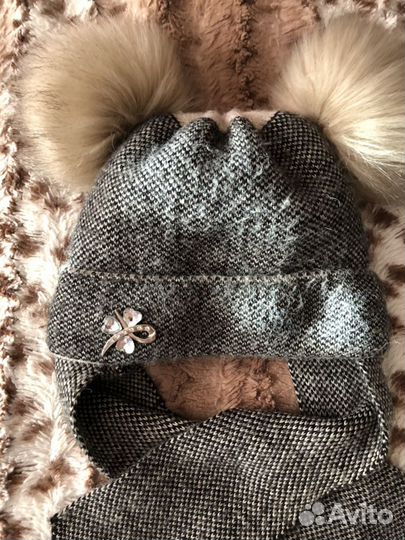 Шапки зимние на девочку 8-12 лет р 54-56