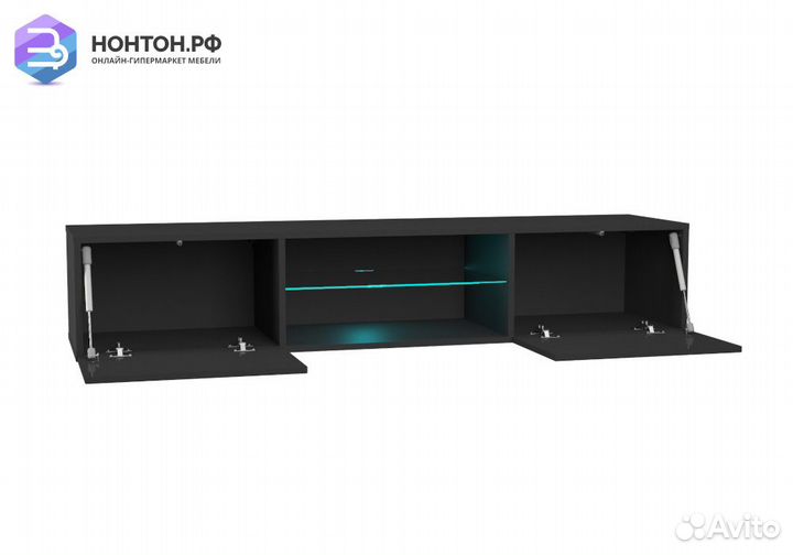 Шкаф навесной Point Тип-33 черный глянец / черный