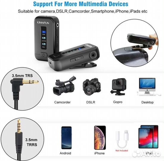 Kimafun G10, беспроводной микрофон петличка