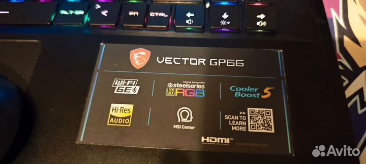 Игровой ноутбук msi vector gp66