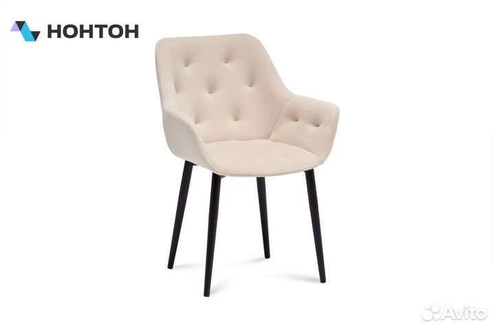 Стул Венеция черный муар / светло-бежевый