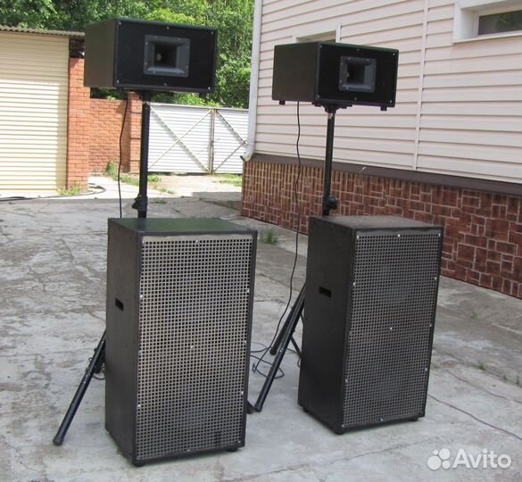 Колонки KF 2100-4200W 4шт Рупоры+Сабы Штативы 2шт