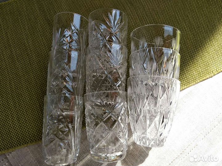 Стопки, хрусталь, 9 штук