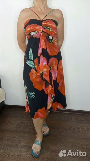 Летнее платье из натурального шелка р46-48