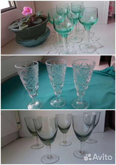 Стопки, рюмки, фужеры