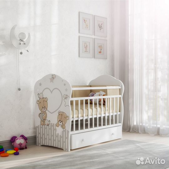Детская кроватка Forever Friends (маятник, ящик)