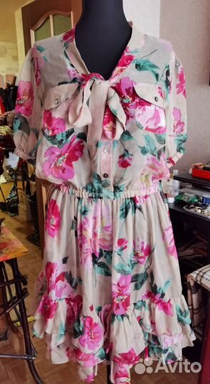 Шифоное французское платье. 46 р
