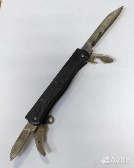 Нож складной/перочинный 4 в 1. Черная ручка. Време