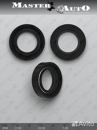 Сальник 17,00/29,90*7,00 тип 1PM