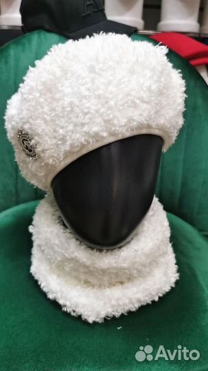 Комплект берет и снуд из эко меха