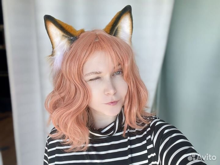 Аниме косплей ушки лисы или кошки + лисий хвост