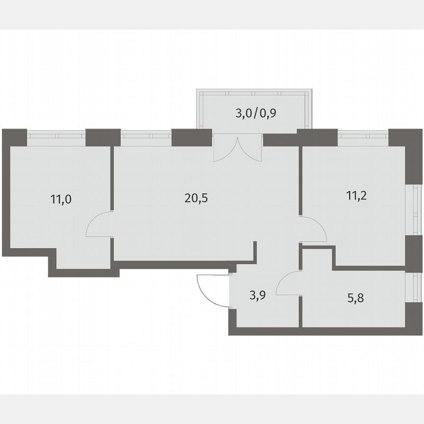 2-к. квартира, 53,3 м², 5/11 эт.