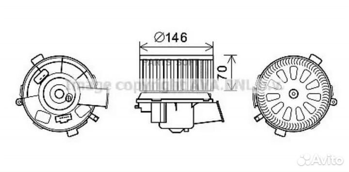 AVA PE8378 Вентилятор отопителя салона peugeot 206