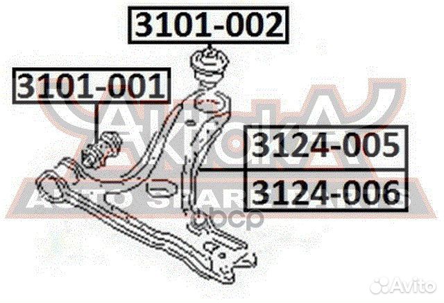 Рычаг передний нижний правый 3124-005 asva