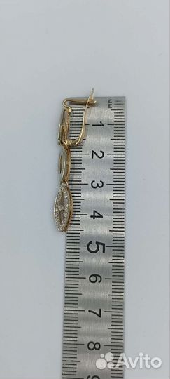 Золотые серьги с бриллиантами 583 пробы