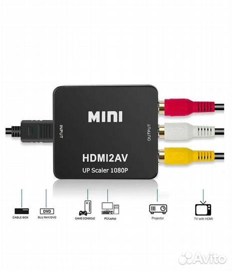 Адаптер - переходник, конвертер с hdmi на AV