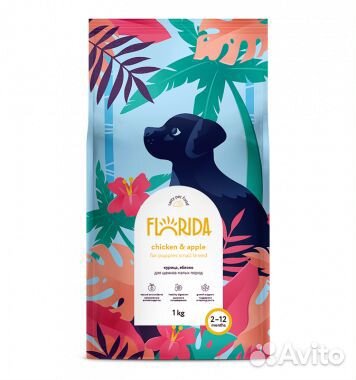 Корм Florida для щенков малых пород курица яблоко