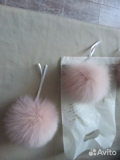 Помпон натуральный цвет пудровый