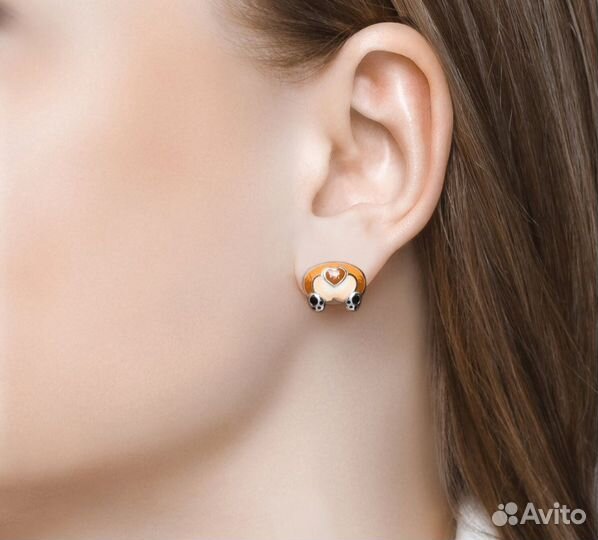 Серьги из серебра с эмалью