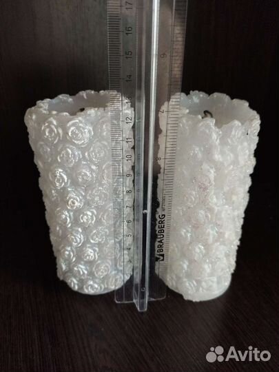 2 свечи с розами. Цена за комплект