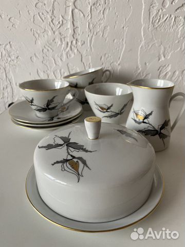 Фарфор гдр Черная роза