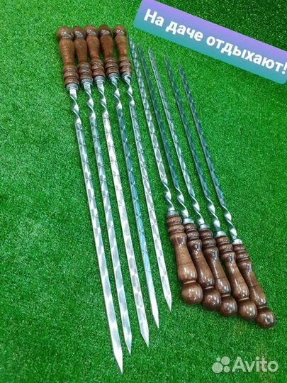 Шампуры 40см. с деревянной ручкой